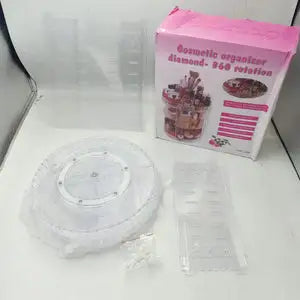 360° Rotating Makeup Organizer Box – Large Capacity Cosmetic Storage (KSA & UAE)