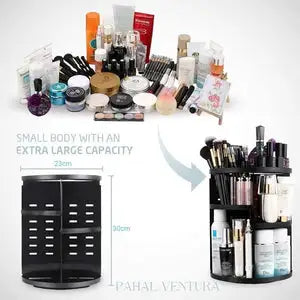 360° Rotating Makeup Organizer Box – Large Capacity Cosmetic Storage (KSA & UAE)