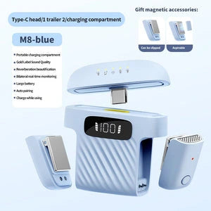 blue color wireless mic for your video recording