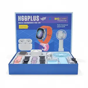 3-in-1 Smart Watch Set – Best Smart Watch Combo in UAE & KSA (Wireless Earbuds + Mini Fan)