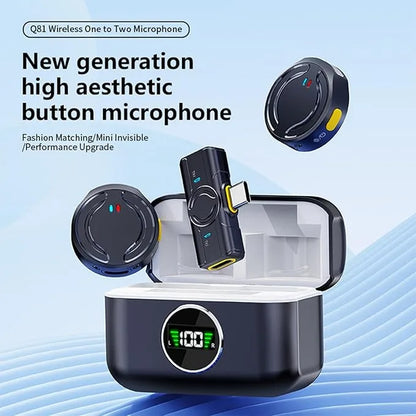 مايك لاسلكي برو Wireless Mic | شحن ذكي + عزل ضوضاء | مثالي لتيك توك ويوتيوب