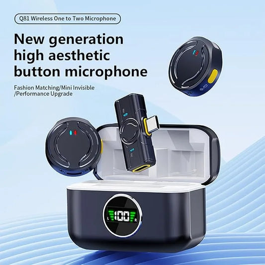 مايك لاسلكي برو Wireless Mic | شحن ذكي + عزل ضوضاء | مثالي لتيك توك ويوتيوب