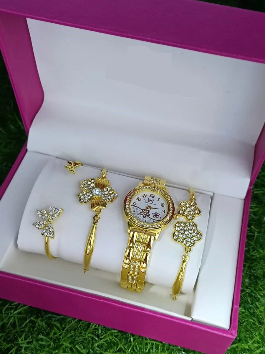 Celeste Jewels Women Set - Luxury Watch & Bracelet Duo | Elegant Gift Set for Women in KSA & UAE