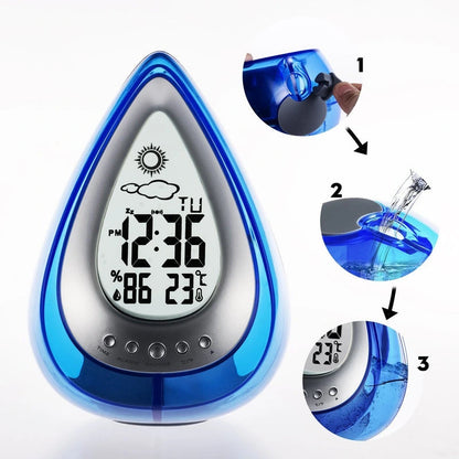 ساعة منبه رقمية على شكل قطرة/ Drop Shaped Digital Alarm Clock