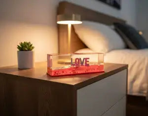 Liquid Love Decorative Showpiece – Romantic Valentine Glitter Motion Desk Decor