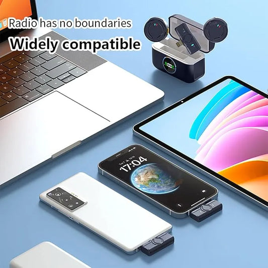 مايك لاسلكي برو Wireless Mic | شحن ذكي + عزل ضوضاء | مثالي لتيك توك ويوتيوب